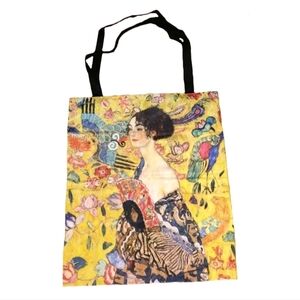 Gustav Klimt Lady with Fan 1918 Art Artist Oil Painting Canvas Shopping Tote Bag